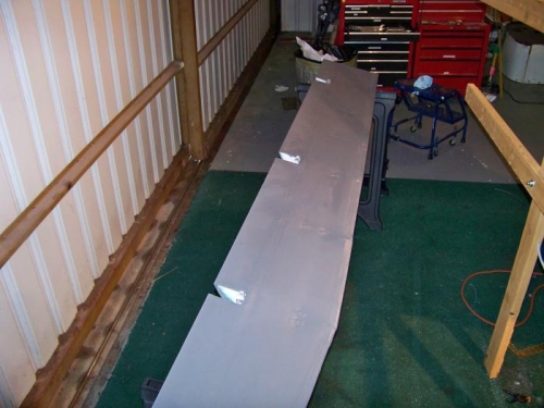 Starting the brushed crosscoat on the aileron.