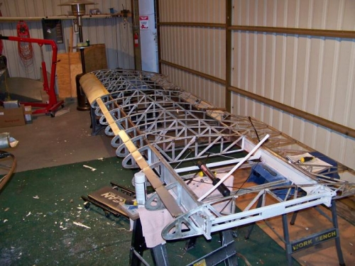 Starting repair/clea-up work on the right wing.