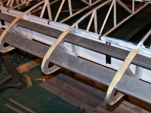 Leading edge stiffeners in place,