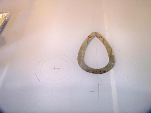 The forward jury strut fitting in its marked location. Note the drawing for another ring to the left.