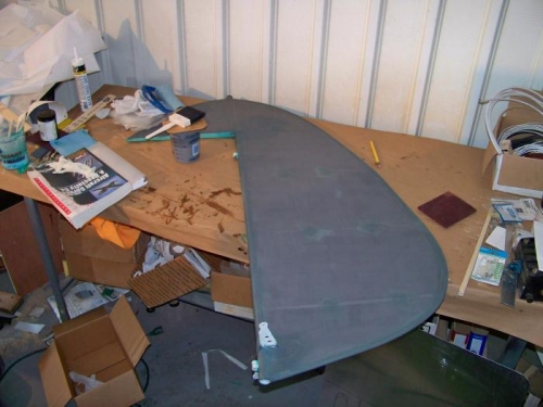 First cross coat half on the rudder.