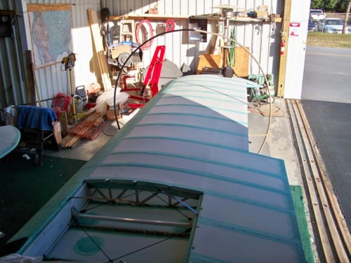 The right wing with the rib taping finished.