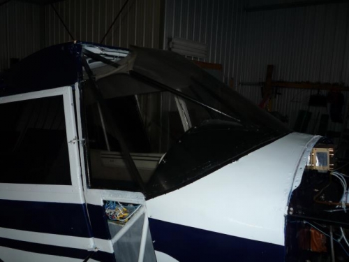 Windshield frame ready for the windshield