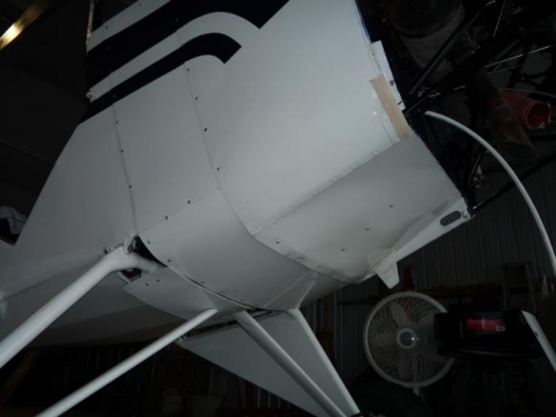 Bottom rear cowl piece fitted.