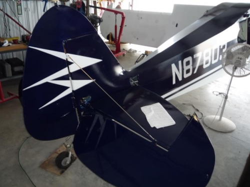 Tail control surfaces hung.