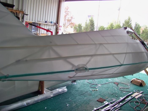 Fabric on right side after initial shrink.