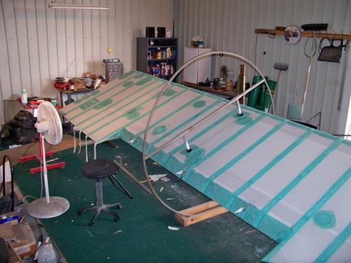 Most of the rib tapes done. Time to clean up the trailing edges.