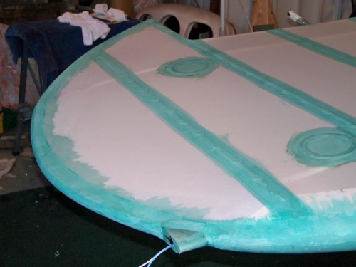 Edge tapes for the wing tip in place.