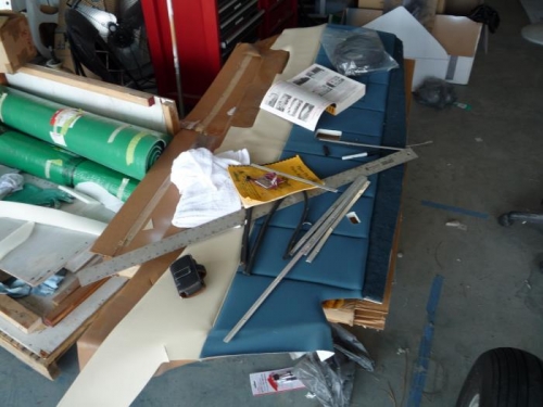 Cutting the holes for the left wall piece.