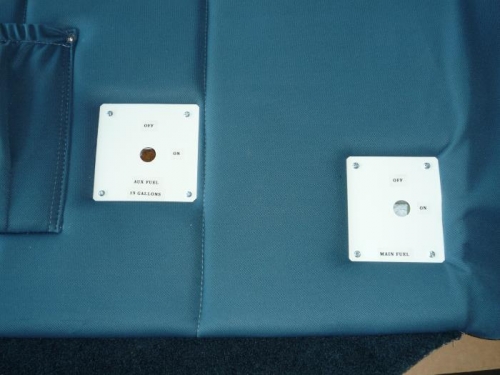 The fuel valve covers in place on the left wall.