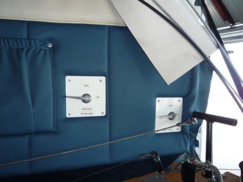 The fuel valve covers in place.