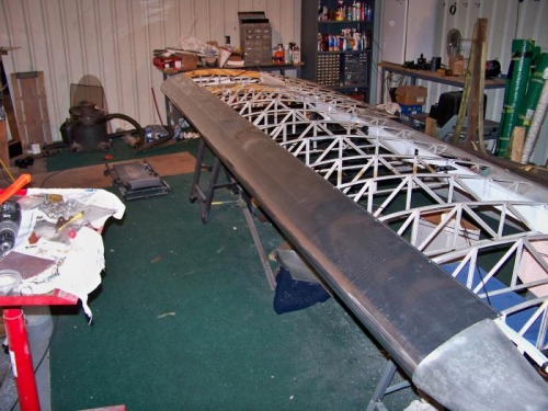 New leading edge skins for the left wing.