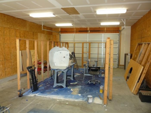 Paint booth coming apart for the last time.