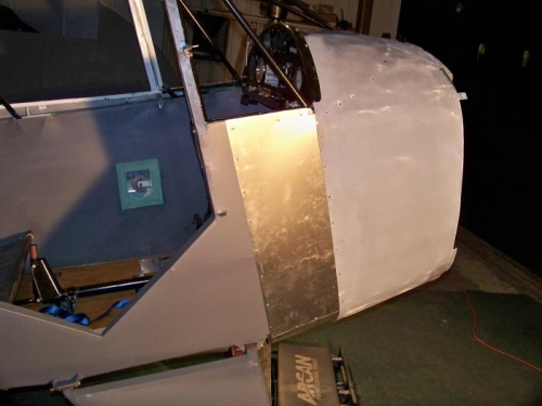 The new right side piece fitted and drilled into place.