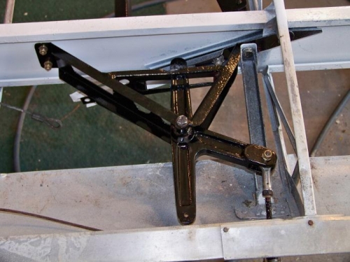 Aileron bellcrank cleaned up and re-installed.
