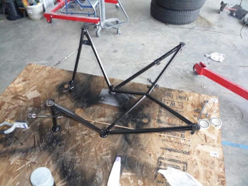 Newly painted engine mount.