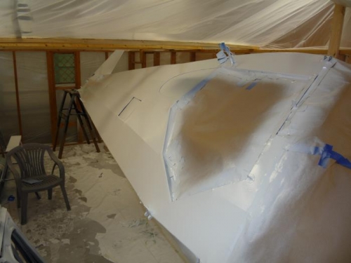 Right side of the fuselage with white finished.