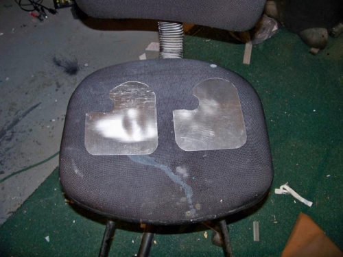 The two new elevator bellcrank inspection plates cut to shape.