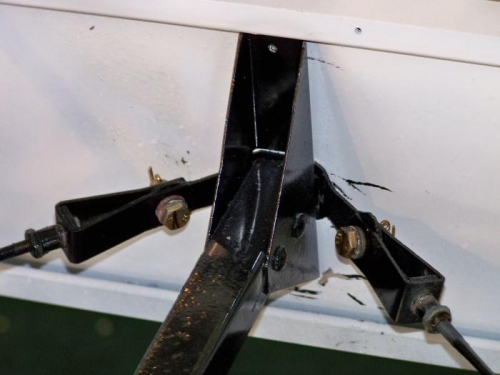 Compression strut and wire attach brackets back in place. Scratches on the spar web will be re-painted