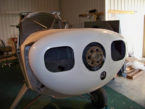 Old nose bowl mounted into place.