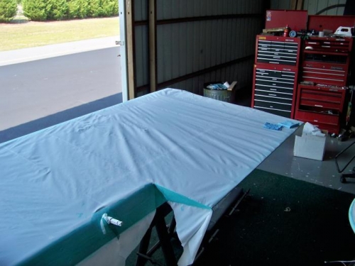 Trailing edge for the inboard end glued down.