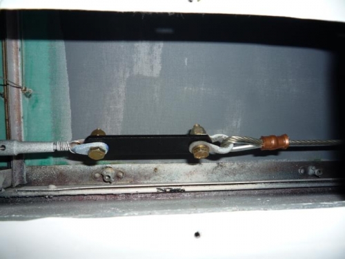 Aileron control cables hooked up.