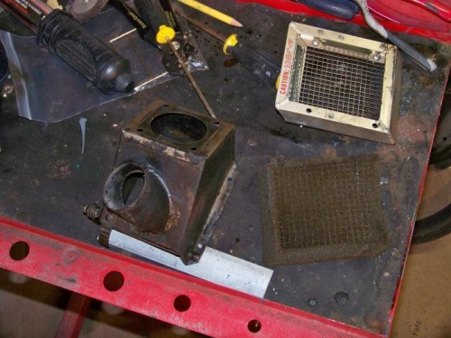 Carb air box and air filter cleaned up and ready for blasting.