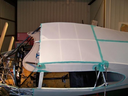 Top cabin fabric installed