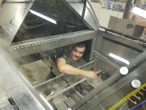 Jake installing the rear spar bolts.