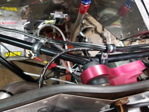 Jeff was gathering and routeing wires.