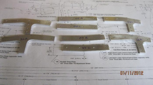 Rear fuselage splice plates.