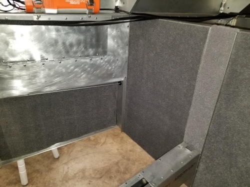 Back wall and right side with  glove box.