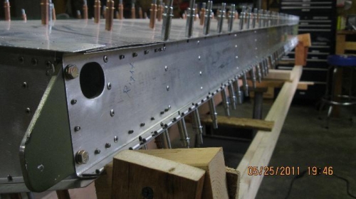 Hinges fit and clecoed.