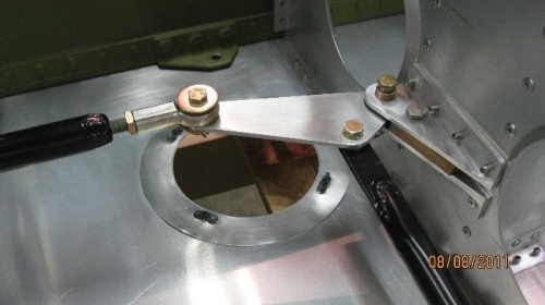 Looking down at Bellcrank.