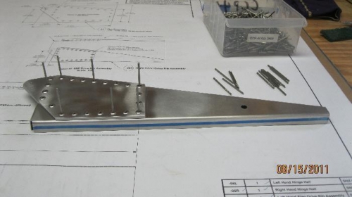 Flap Drive Rib being riveted.