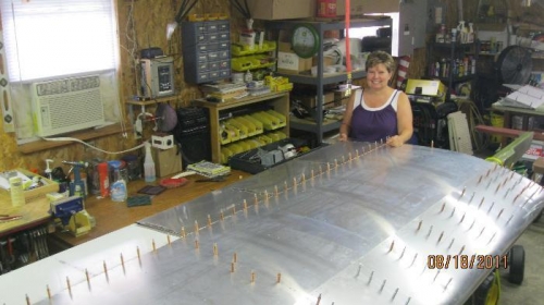 My wife Konnie holding the flap.