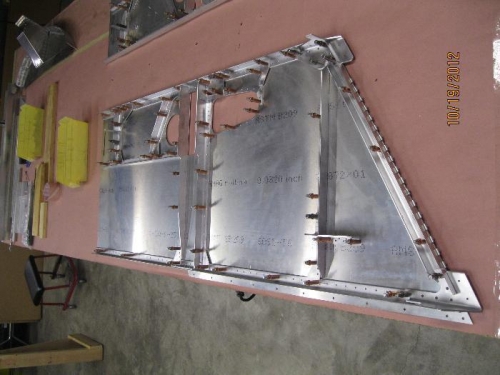 Left fwd fuselage ready to rivet.