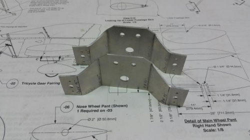 Brackets for nose wheel pant.