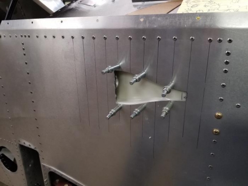 Pilots holes with the vent inside cabin installed.