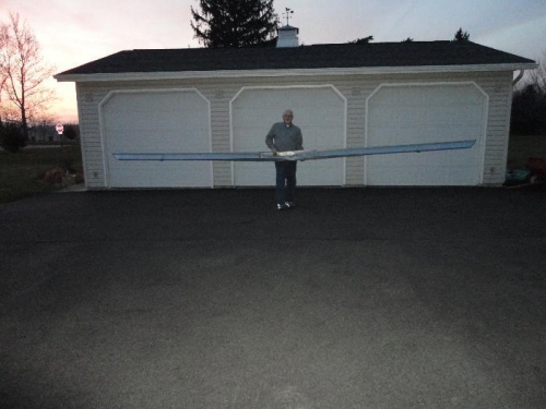 Main wing spars fastened together.