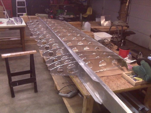 Wing Clecoed with Rear Spar.