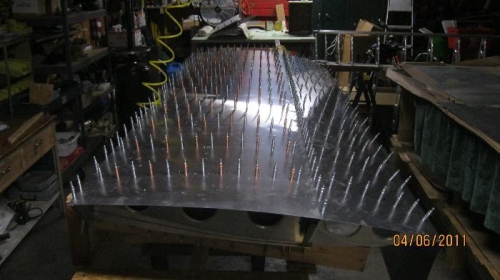 Top right wing with Leading Edge clecoed.