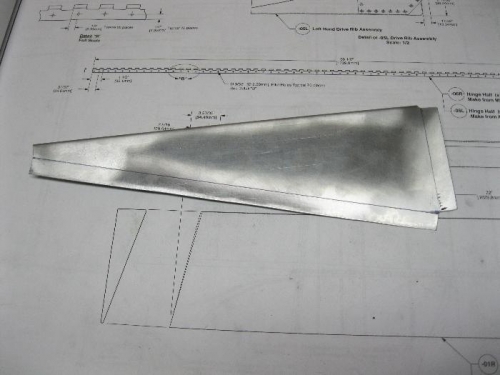 Flap rib ready to bend.