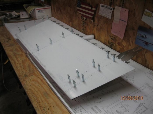 Pilot drilled and Clecoed Skin.