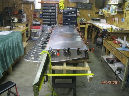 Clamped sheet into place.