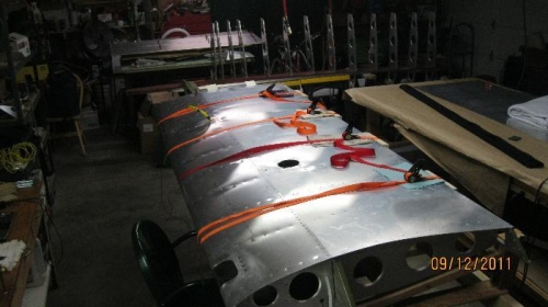 Leading edge finally finished and riveted.