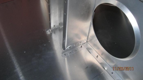 Pilot drill the bellcrank supports.