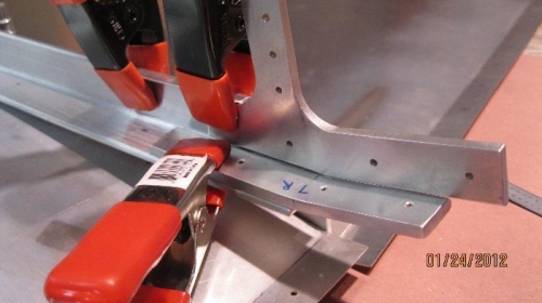 Right lower splice in position on the longeron.