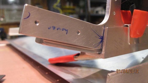 Right lower splice in position on the longeron