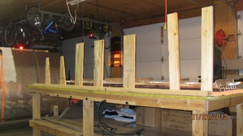 Rack to hold skins while marking and drilling the vertical zees.